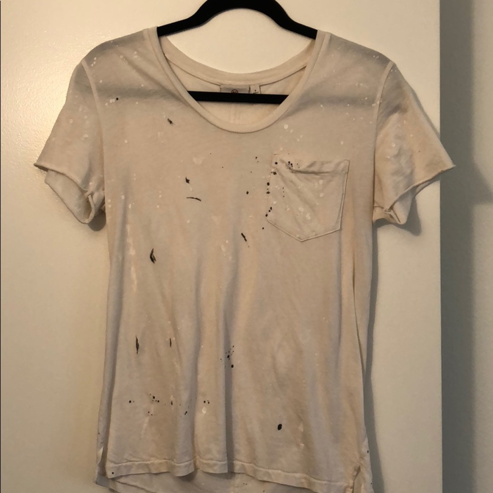 AG paint splattered pocket tee